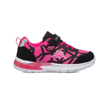 Scarpe da ginnastica fucsia e nere con luci nella suola Kappa Logo Pocar Ev Kid, Scarpe Bambini, SKU s343500101, Immagine 0